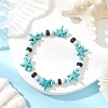 Synthetic Turquoise & Natural Lava Rock Beads Stretch Bracelets for Men Women BJEW-JB11988-03-1