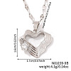 Fashionable Brass Clear Cubic Zirconia Hollow Heart Pendant Dapped Chain Necklaces HP4138-2-2