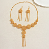 Alloy Hollow Round Tassel Necklace & Earring Set for Women FU4074-5