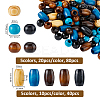 150Pcs 10 Styles Wood European Beads WOOD-FH0002-32-2