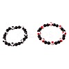 2Pcs Sport Resin Football Beaded Stretch Bracelets for Women Men FS-WG5AFC0-02-5