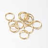 Eco-Friendly PVD Vacuum Plating & Long-Lasting Plated Brass Open Jump Rings KK-E663-7mm-G-1