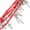 Red Glass Multi-Strand Beaded Bracelets BJEW-JB10709-4