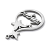 Non-Tarnish 304 Stainless Steel Pendants LS-STAS-D036-15P-2