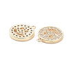 Brass Micro Pave Clear Cubic Zirconia Charms Pendants X-ZIRC-K086-26G-2