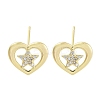Brass Micro Pave Clear Cubic Zirconia Studs Earring for Women EJEW-S217-A06-1