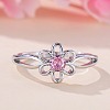Flower Brass Micro Pave Pearl Pink Cubic Zirconia Finger Rings FS-WGCFB35-03-1