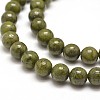 Round Natural Green Granite Beads Strands G-I125-77-8mm-3