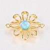 Brass Flower Links Connectors KK-K208-04-01A-1