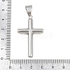 316 Surgical Stainless Steel & Clear Cubic Zirconia Pendants STAS-A137-03B-P-3