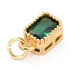 Real 18K Gold Plated Brass Inlaid Cubic Zirconia Charms X-ZIRC-L100-075G-02-3