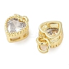 Real 18K Gold Plated Brass Inlaid Cubic Zirconia Charms ZIRC-L100-074G-04-3