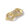 Brass Micro Pave Clear Cubic Zirconia Connector Charms KK-Q044-01C-G-2