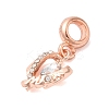 Rack Plating Alloy Crystal Rhinestone European Dangle Charms PALLOY-S189-36RG-2
