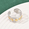 304 Stainless Steel Double Color Cuff Rings RJEW-S635-01GP-20-3