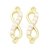 Brass & ABS Imitation Pearl Infinity Connector Charms KK-D325-03G-1
