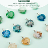 12Pcs 3 Colors Natural Dragon Veins Agate Pendants G-DC0001-03-4