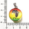 Flat Round 201 Stainless Steel Acrylic Pendants STAS-U036-01P-11-3