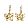 Rack Plating Brass Clear Cubic Zirconia European Dangle Charms KK-Q006-59G-01-1