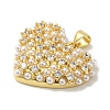 Rack Plating Brass Micro Pave Cubic Zirconia Pendants KK-P272-06G-2