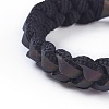 Adjustable Polycotton(Polyester Cotton) Yarn Braided Slider Bracelets BJEW-P252-E10-2
