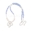 Natural Pearl & Cat Eye Beaded Necklaces NJEW-Q023-01S-4