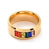 Rainbow Pride Finger Ring RJEW-M140-02G-1