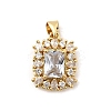 Brass Micro Pave Cubic Zirconia Pendants KK-I360-010G-02-1