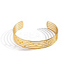 Vintage 304 Stainless Steel Layered Striped Open Cuff Bangles for Women XP3828-5