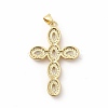 Rack Plating Brass Cubic Zirconia Pendants KK-G456-25G-01-2