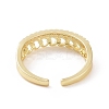 Clear Cubic Zirconia Hollow Out Heart Open Cuff Ring RJEW-E072-08-3