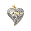 Brass Micro Pave Clear Cubic Zirconia Pendants KK-H519-14C-GP-1