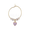 Evil Eye Heart Brass Enamel Pendants Wine Glass Charms Sets AJEW-JO00176-2