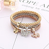 3Pcs Alloy Rhinestone Charm Bangle Set FS-WG4938A-01-1