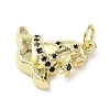 Halloween Themed Brass Micro Pave Black Cubic Zirconia Enamel Pendants LS-KK-L248-02G-2