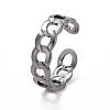 Curb Chain Shape & Wire Wrap Cuff Rings Set RJEW-D116-05B-2