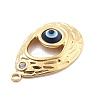 304 Stainless Steel Enamel Rhinestone Pendants RESI-R155-020G-04-2