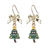 4 Pairs 4 Styles Christmas Theme Alloy Enamel Dangle Earrings EJEW-JE06562-4
