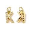 Real 18K Gold Plated Brass Micro Pave Clear Cubic Zirconia Charms KK-E068-VB452-K-1