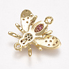 Brass Micro Pave Cubic Zirconia Links ZIRC-A009-17G-2