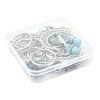 7Pcs 7 Colors Alloy Moon with Star Pendant Keychains KEYC-FS00045-8