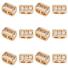 12Pcs Brass Pave Clear Cubic Zirconia Connector Charms KK-GO0001-32-1
