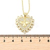 Brass Micro Pave Clear Cubic Zirconia Bee Heart Pendant Necklaces for Women NJEW-D311-01C-G-5