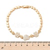 Brass Micro Pave Cubic Zirconia Link Chain Bracelets KK-R217-40G-5