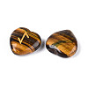 25Pcs Natural Tiger Eye Heart Rune Stones with Elder Futhark Alphabet Engraved G-T144-02B-2