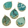 Natural Turquoise Dyed Pendants G-E609-02G-03-1