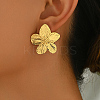 Stylish 201 Stainless Steel Striped Flower Stud Earrings LS-CN5900-2-2