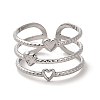 Non-Tarnish 304 Stainless Steel Open Cuff Ring for Women RJEW-Z015-07P-1