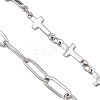 304 Stainless Steel Paperclip Chain and Cross Link Chain Bracelet Making AJEW-JB01642-3