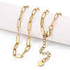 Ion Plating(IP) 304 Stainless Steel Paperclip Chain Necklace NJEW-D045-14G-02-1